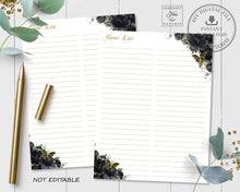 Load image into Gallery viewer, Black Floral Gold Quinceañera Sweet 15 16th Birthday Guest Book Sign Editable Template - Digital Printable Files - Instant Download - QC25