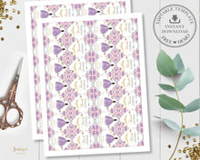 Load image into Gallery viewer, Purple Lilac Pink Floral Gold Quinceañera Princess Sweet 16 Birthday Mints Tic Tac Label Editable Template - Digital Printable File - Instant Download - QC58