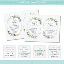 Load image into Gallery viewer, Elegant Rustic Greenery Geometric Bridal Shower Invitation Editable Template - Instant Download Digital Printable File - GR1