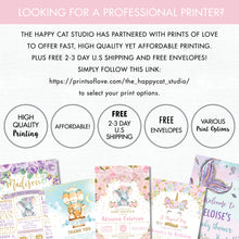 Load image into Gallery viewer, Bunny 1st First Birthday Party Invitation Editable Template - Instant Download - Digital Printable File - CB6
