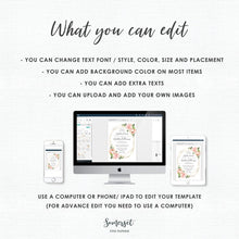 Load image into Gallery viewer, Blush Pink Floral Wedding Seating Chart Editable Template - Digital Printable File - Instant Download - BL1