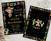 Load image into Gallery viewer, Mexican Floral Baby Shower Boy Muchachito Invitation Printable, EDITABLE TEMPLATE Fiesta Maracas Invites Bright Flowers INSTANT Download MX1