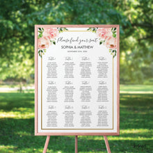 Load image into Gallery viewer, Blush Pink Floral Wedding Seating Chart Editable Template - Digital Printable File - Instant Download - BL1