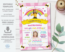 Load image into Gallery viewer, Emma Bow The Wiggles Photo Invitation Editable Template - Digital Printable File - Instant Download - WG1