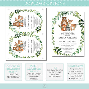 Rustic Burgundy Blush Floral Wedding Invitation Bundle EDITABLE TEMPLATE - Instant Download - Digital Printable File - RB1