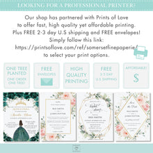 Load image into Gallery viewer, Elegant Rustic Greenery Geometric Baptism Christening Invitation Editable Template - Instant Download Digital Printable File - GR1

