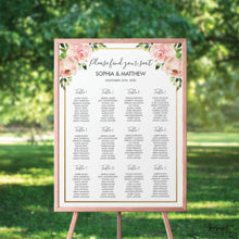 Load image into Gallery viewer, Blush Pink Floral Wedding Seating Chart Editable Template - Digital Printable File - Instant Download - BL1

