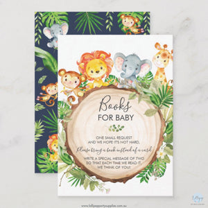 Greenery Cute Jungle Safari Animals Books for Baby Insert Cards (Pack of 100)