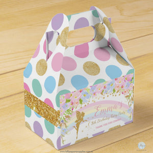 Whimsical Rainbow Fairy Personalised Birthday Baby Shower Favour Box
